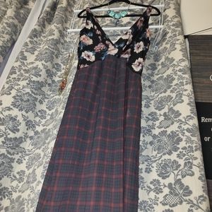 Zara Floral Check Midi Dress